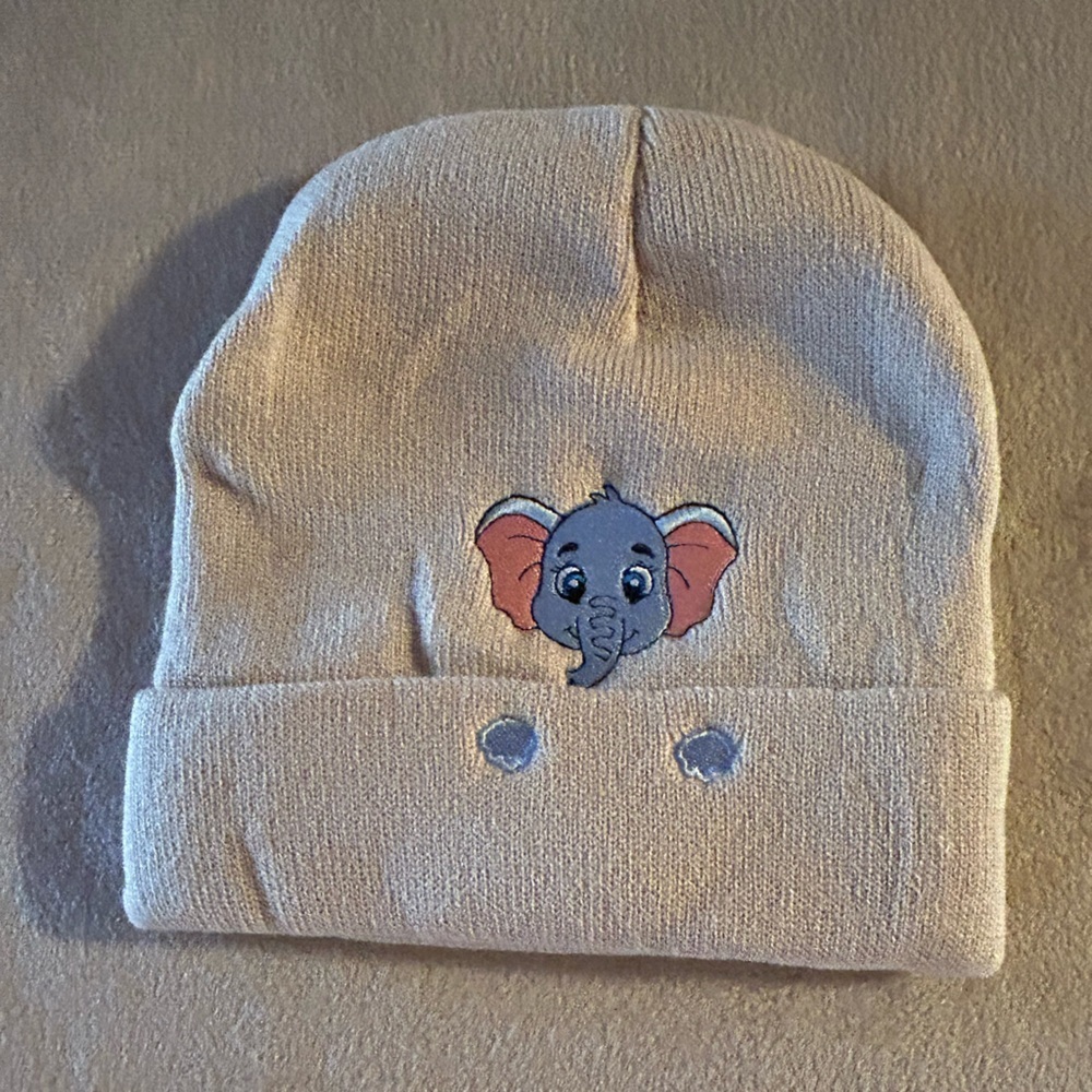 Elephant Knit Beanie Cap Tan Winter Hat new